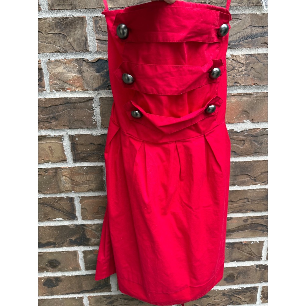 Wet Seal‎ Red Strapless Smocked Back Dress with Bow Detail Size S